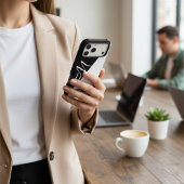 minimaler monochrome Splitt Eleganzskriptmonogramm Case-Mate iPhone Hülle