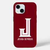 Minimaler Monogram-Maroon Case-Mate iPhone Hülle (Rückseite)