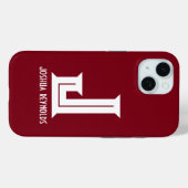 Minimaler Monogram-Maroon Case-Mate iPhone Hülle (Rückseite (Horizontal))