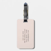 Minimaler Monogram Moderner Skriptpinsel Personali Gepäckanhänger (Rückseite vertikal)