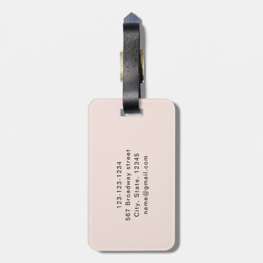 Minimaler Monogram Moderner Skriptpinsel Personali Gepäckanhänger (Rückseite vertikal)