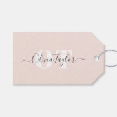 Minimaler Monogram Moderner Skriptpinsel Personali Geschenkanhänger (Vorderseite (Horizontal))