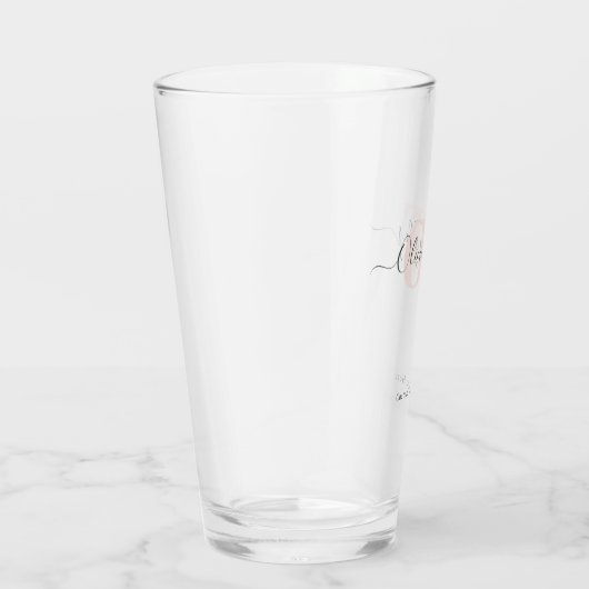 Minimaler Monogram Moderner Skriptpinsel Personali Glas (Rechts)