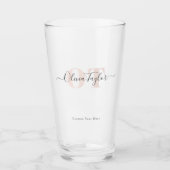 Minimaler Monogram Moderner Skriptpinsel Personali Glas (Vorderseite)