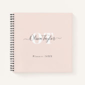 Minimaler Monogram Moderner Skriptpinsel Personali Notizblock (Vorderseite)