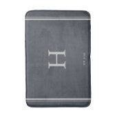 Minimaler Monogramm-Ankergrau| Silber Badematte (Vorderseite Vertikal)