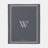 Minimaler Monogramm-Ankergrau| Silber Fleecedecke (Vorderseite)