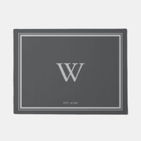 Minimaler Monogramm-Begrüßeisen-Grau | Silber