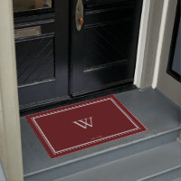 Minimaler Monogramm-Begrüßungsmaroon| graue Breite