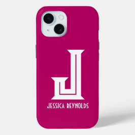 Minimaler Monogramm - heißer Rosa Case-Mate iPhone Hülle