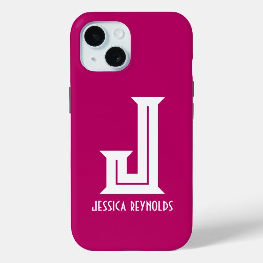 Minimaler Monogramm - heißer Rosa Case-Mate iPhone Hülle (Rückseite)