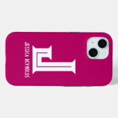 Minimaler Monogramm - heißer Rosa Case-Mate iPhone Hülle (Rückseite (Horizontal))