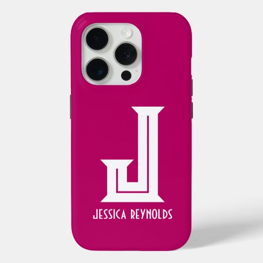 Minimaler Monogramm - heißer Rosa Case-Mate iPhone Hülle (Rückseite)