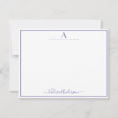 Minimaler Monogramm Letter-Single-Border Mitteilungskarte (Vorderseite)