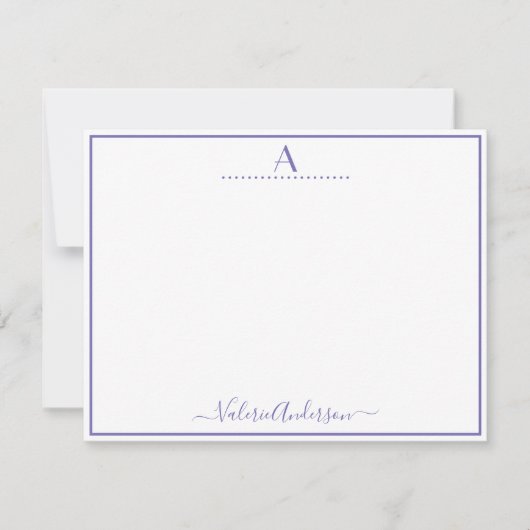 Minimaler Monogramm Letter-Single-Border Mitteilungskarte (Vorderseite)