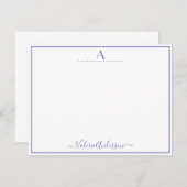 Minimaler Monogramm Letter-Single-Border Mitteilungskarte (Vorne/Hinten)
