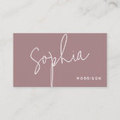 Minimaler Monogramm-Natural-Look Lila Visitenkarte (Vorderseite)