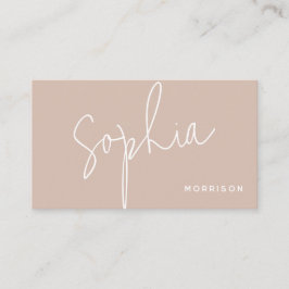 Minimaler Monogramm natürlicher Look rosa Visitenkarte