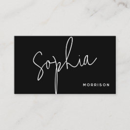 Minimaler Monogramm-natürlicher Look schwarz Visitenkarte