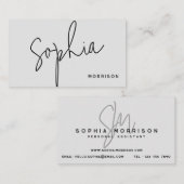 Minimaler Monogramm-natürlicher Look Visitenkarte (Vorne/Hinten)