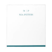 Minimaler Monogramm-Personalisierter Memo Notizblock (Vorderseite)