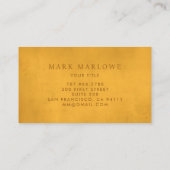 Minimaler Monogramm Saffron Gelb Gold Visitenkarte (Rückseite)