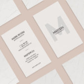 Minimaler Monogramm-Schatten blass Grau Modernst Visitenkarte