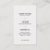 Minimaler Monogramm-Schatten blass Grau Modernst Visitenkarte (Rückseite)