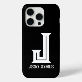 Minimaler Monogramm-Schwarz Case-Mate iPhone Hülle