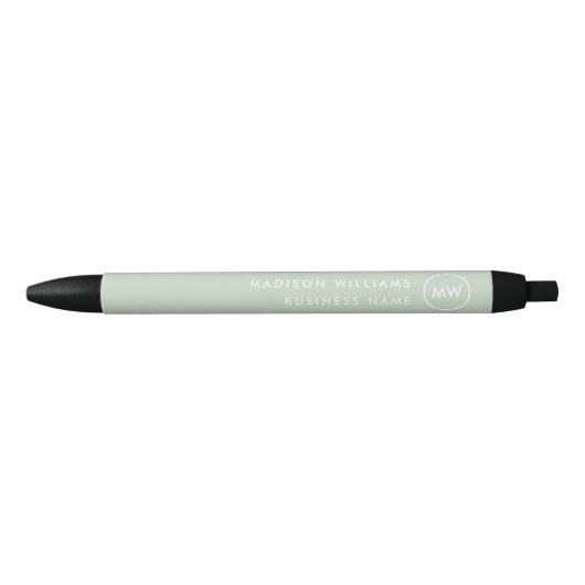 Minimaler Monogramm Schwarzer Tinte Pen Kugelschreiber (Vorderseite)