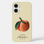 Minimaler Monogrammname Moderner Crochet Peach Case-Mate iPhone Hülle (Rückseite)