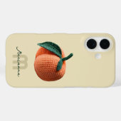 Minimaler Monogrammname Moderner Crochet Peach Case-Mate iPhone Hülle (Rückseite (Horizontal))