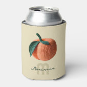 Minimaler Monogrammname Moderner Crochet Peach Dosenkühler (Kanne Vorderseite)
