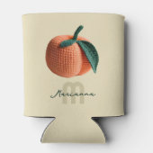 Minimaler Monogrammname Moderner Crochet Peach Dosenkühler (Rückseite)