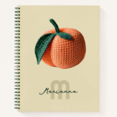 Minimaler Monogrammname Moderner Crochet Peach Notizblock (Vorderseite)