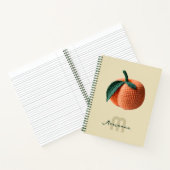 Minimaler Monogrammname Moderner Crochet Peach Notizblock (Innenseite)