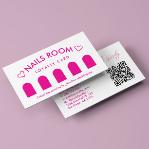 Minimaler Nageltherapeut Wellness-Center Pink Loya Visitenkarte