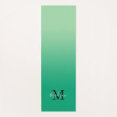 Minimaler Name für grüne Gradient Monogram-Skripte Yogamatte (Vorderseite)