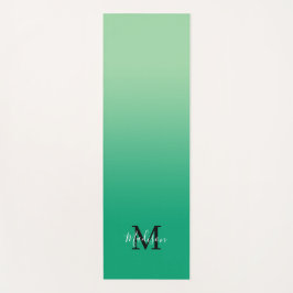 Minimaler Name für grüne Gradient Monogram-Skripte Yogamatte