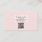 Minimaler Name für Monogramm Skript Pink Girly Visitenkarte (Rückseite)