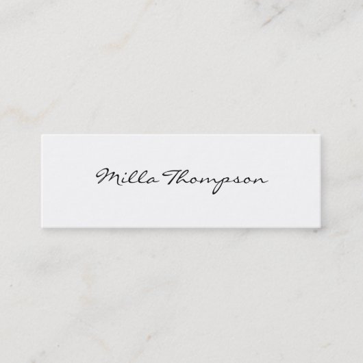 Minimaler Name und Kontaktnummer weiß Mini Visitenkarte (Vorderseite)