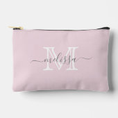Minimaler Name und Monogramm in Rosa elegant Zubehörtasche (Vorderseite)