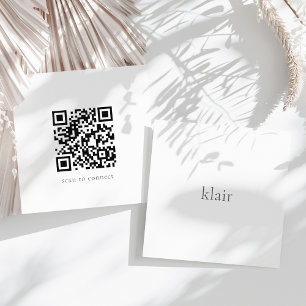 Minimaler Name und QR-Code Quadratische Visitenkarte