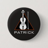 Minimaler negativer Violinraum Moderner Violinist Button (Vorderseite)