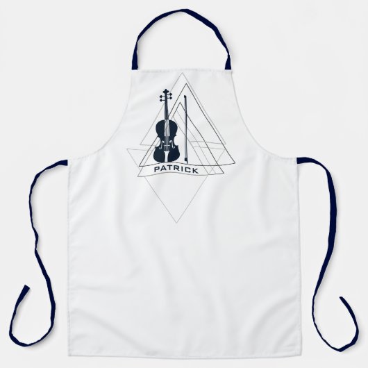 Minimaler negativer Violinraum Moderner Violinist Schürze (Vorderseite)