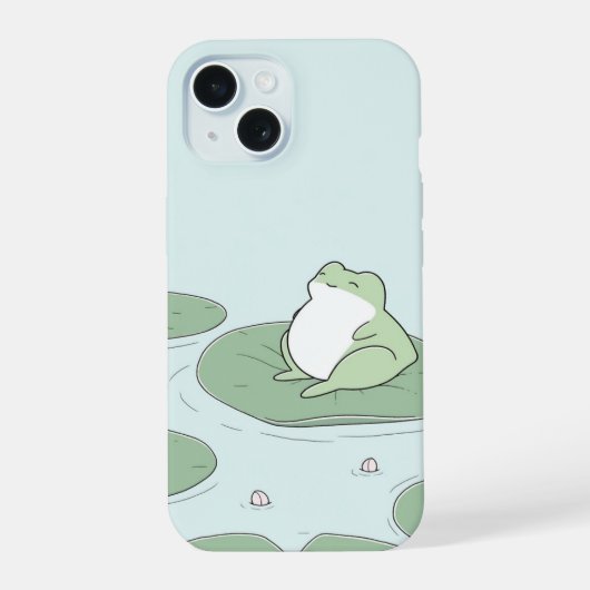Minimaler niedlicher Frosch iPhone 15 Hülle (Rückseite)