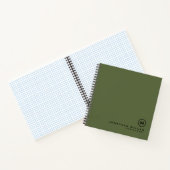 Minimaler Olive Classic Monogram Graph Notizblock (Innenseite)