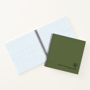 Minimaler Olive Classic Monogram Graph Notizblock