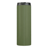 Minimaler Olive Green Black Monogram Travel Mug Thermosbecher (Rückseite)