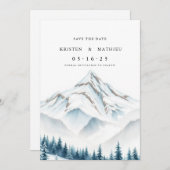 Minimaler Online-Berg Save The Date (Vorne/Hinten)